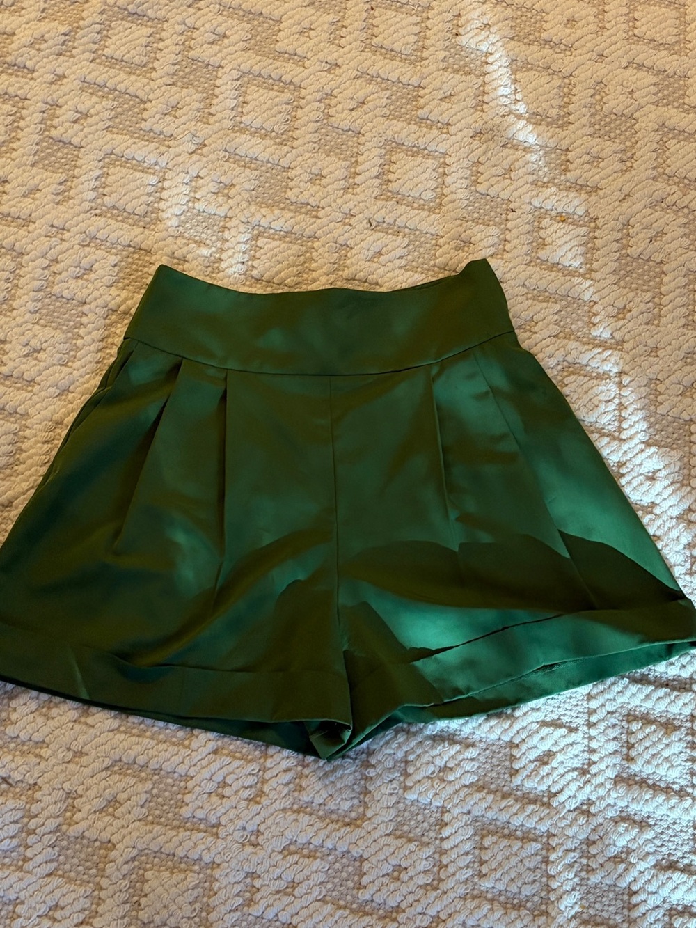 Rebecca Taylor High-Waist Green Women's Dress Shorts